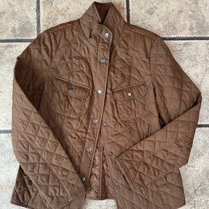 Merona Women's Brown Quilted Coat Jacket Shacket Size Small